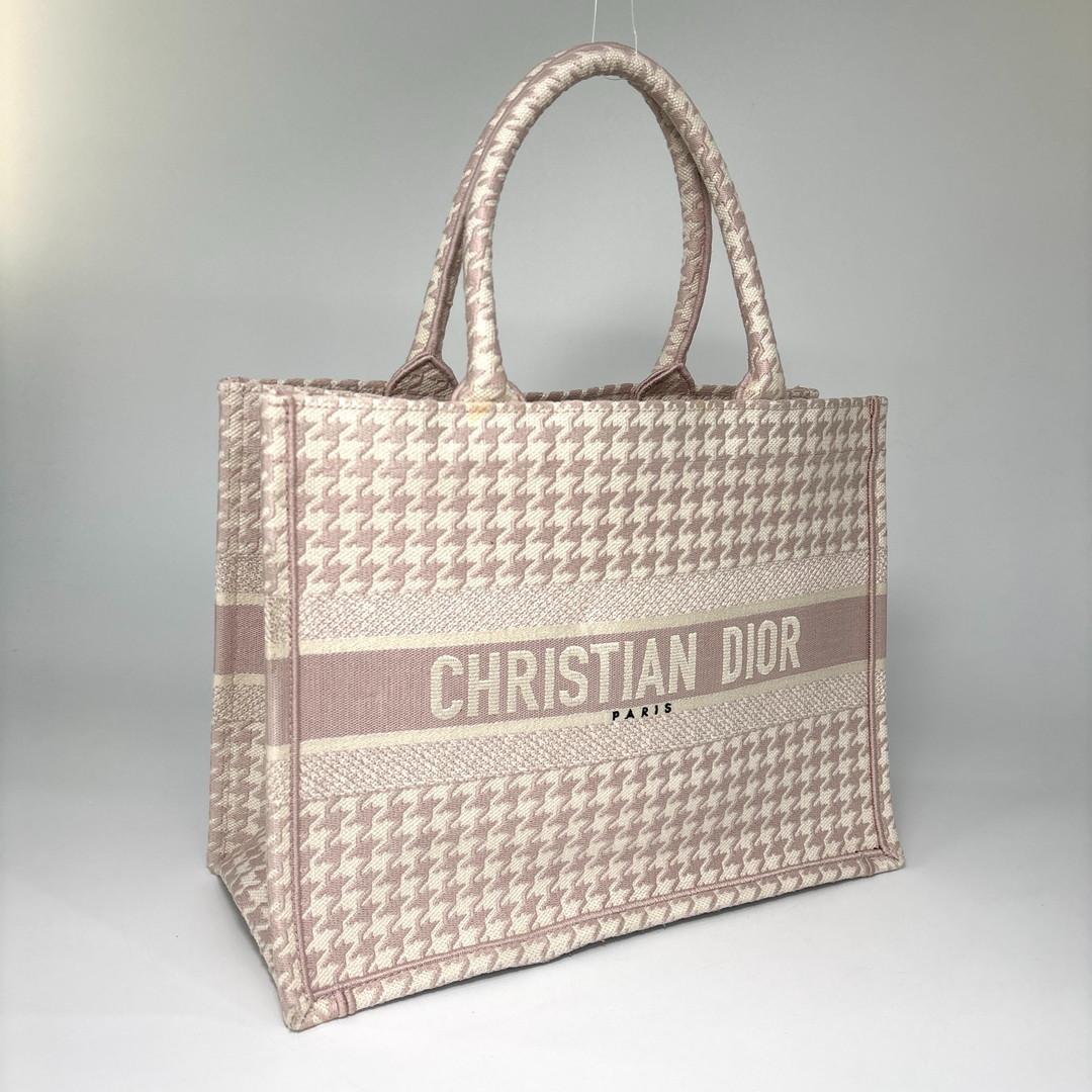 Dior Book Tote Houndstooth Pattern Pink — view 3