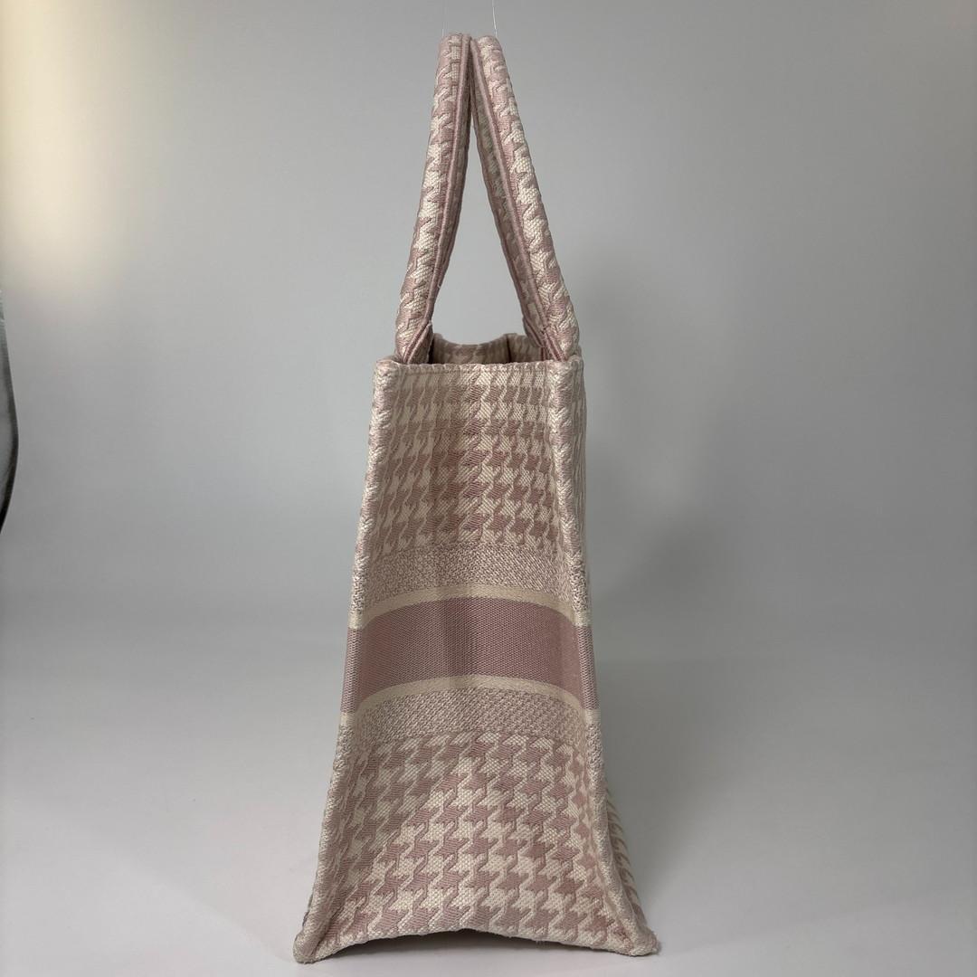 Dior Book Tote Houndstooth Pattern Pink — view 6