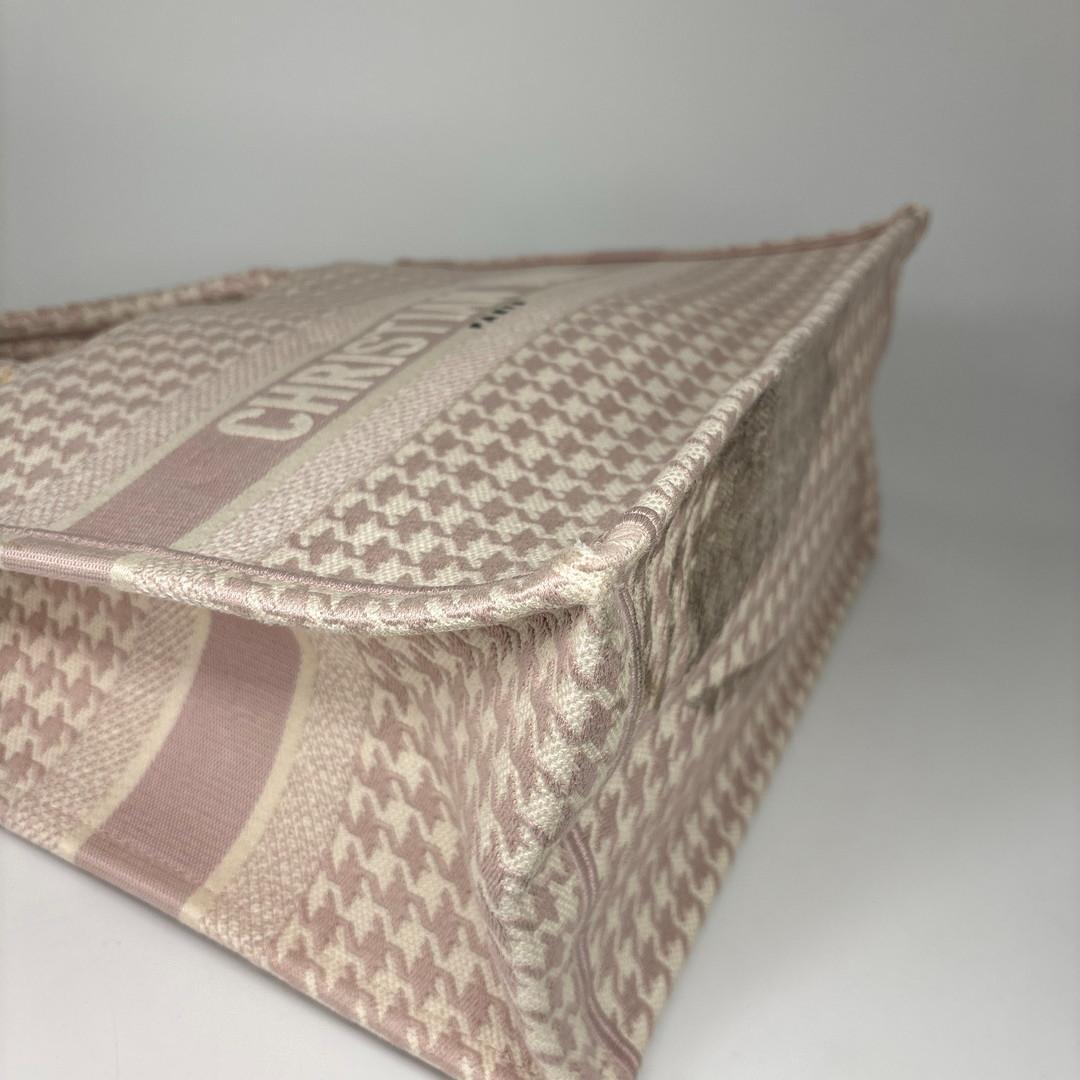 Dior Book Tote Houndstooth Pattern Pink — view 8