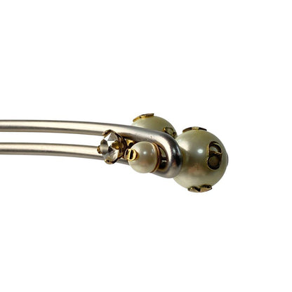 Dior Tribal Earrings Faux Pearl Bee Logo — view 7