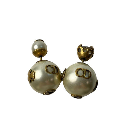 Dior Tribal Earrings Faux Pearl Bee Logo — view 9