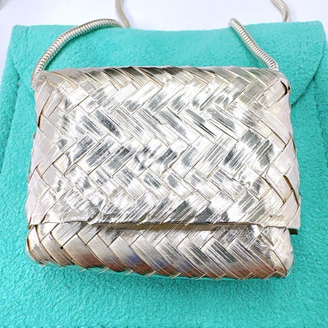 Tiffany & Co Intrecciato Pill Case Necklace Silver