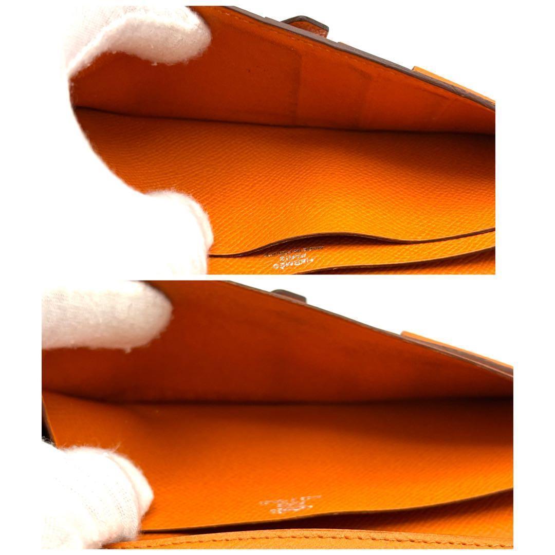 Hermes Bifold Wallet Bearn Souffle Veau Epsom Orange — view 7