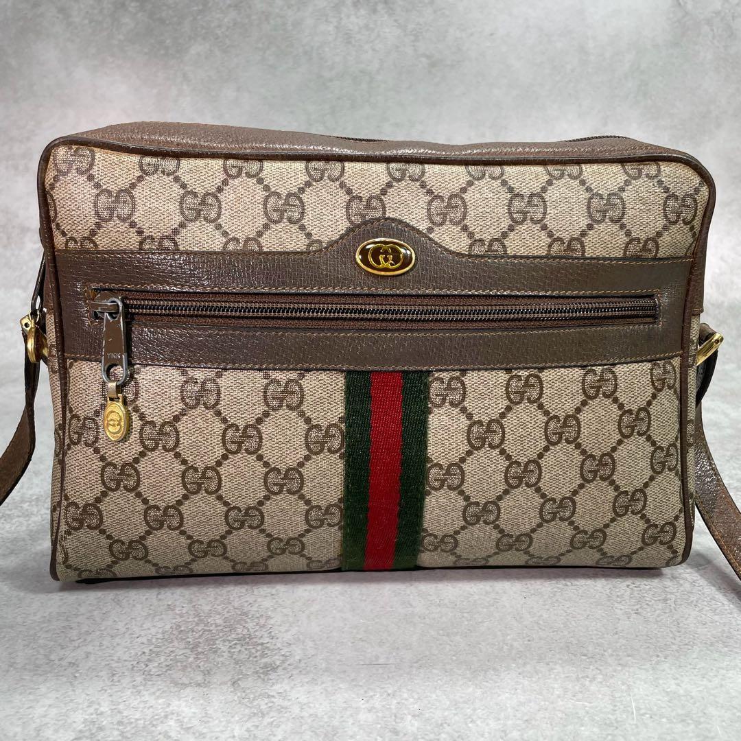Gucci GG Sherry Line Shoulder Bag Brown Leather — view 2