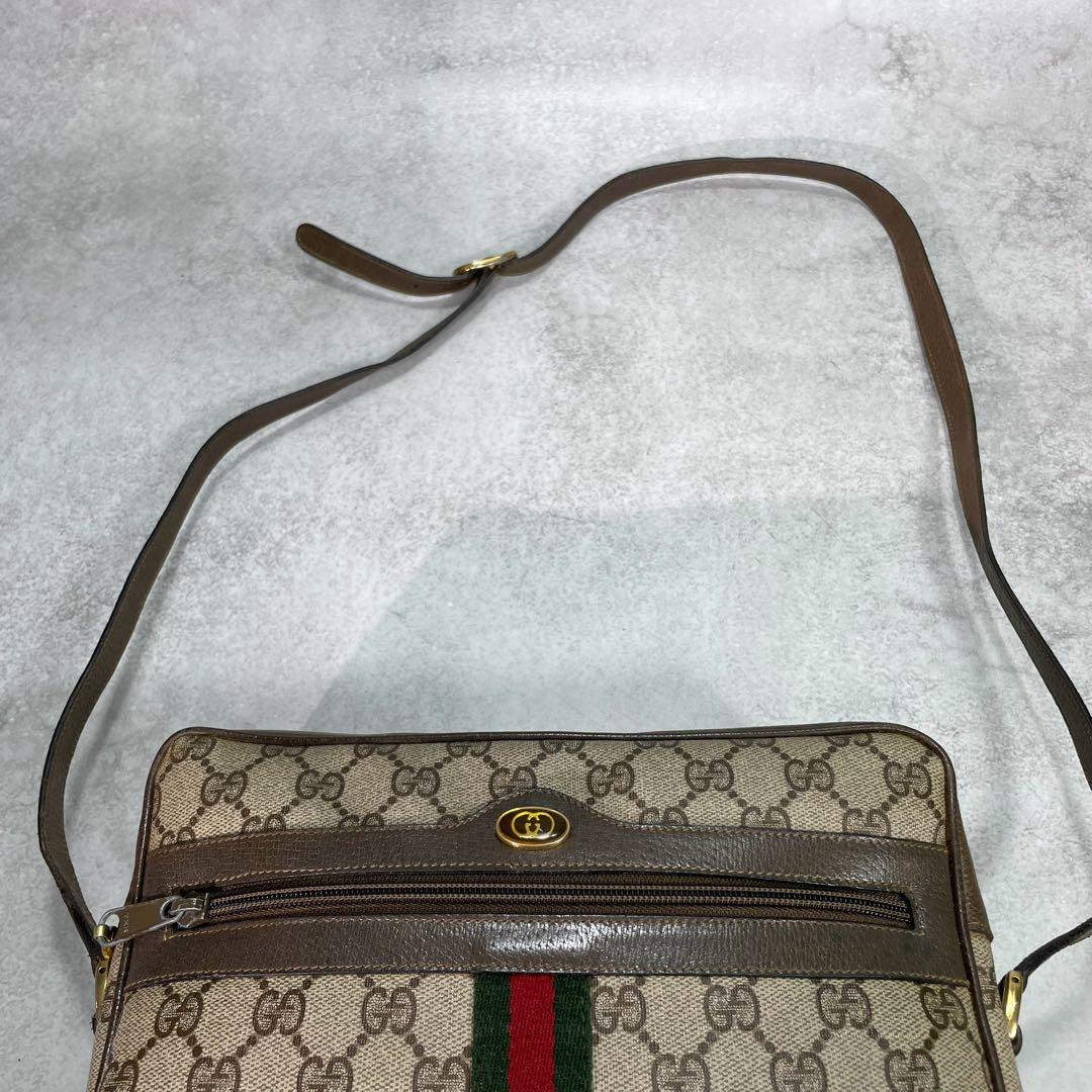 Gucci GG Sherry Line Shoulder Bag Brown Leather — view 4