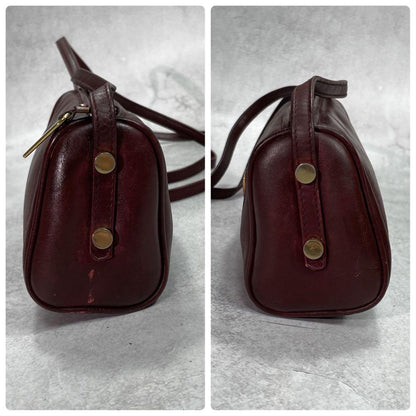 Gucci Shoulder Bag Bordeaux Leather Logo Gold — view 6