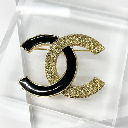 Chanel Brooch Coco Mark Black