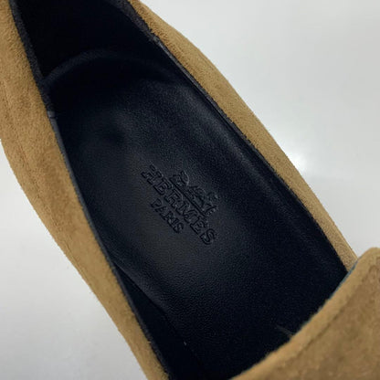 Hermes Didi Suede Heels Loafers Brown — view 8