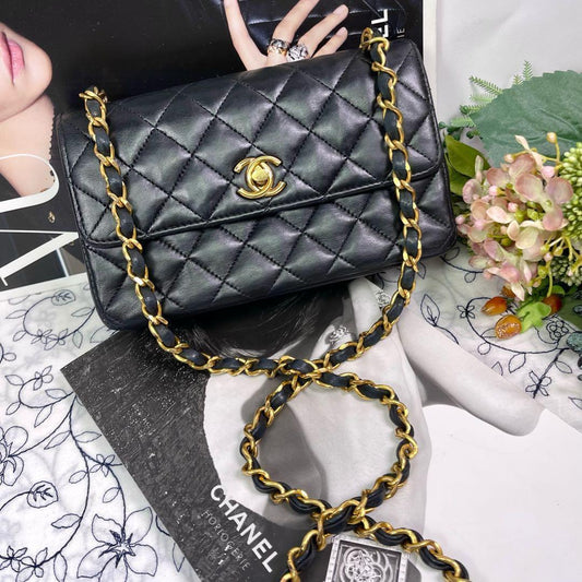 Chanel Vintage Turnlock Quilted Chain