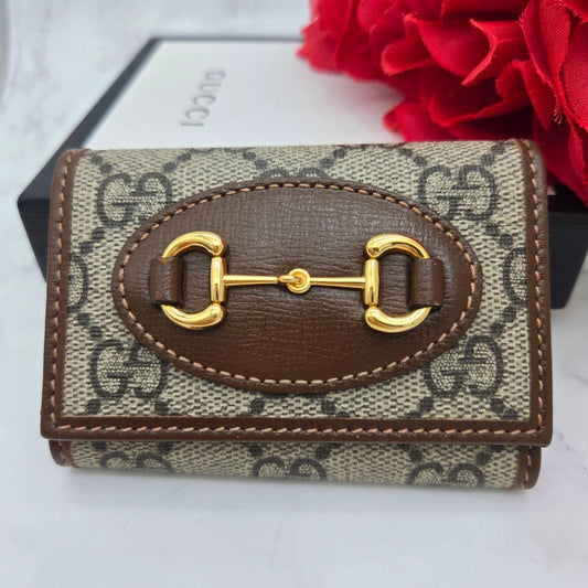 Gucci Key Case 6 Rows GG Horsebit Brown Key Holder