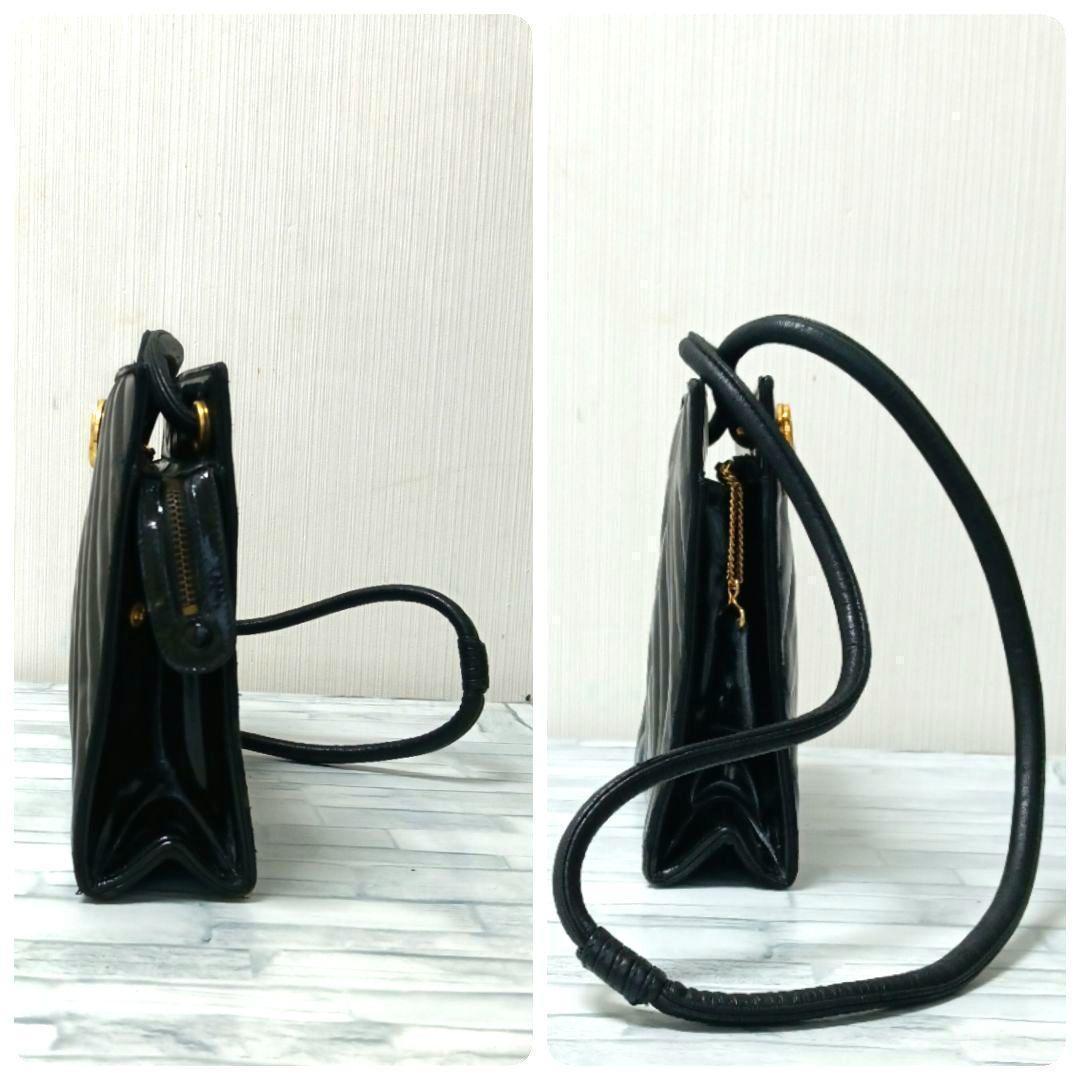 Chanel Stitch Shoulder Bag Enamel CC Logo Black — view 4
