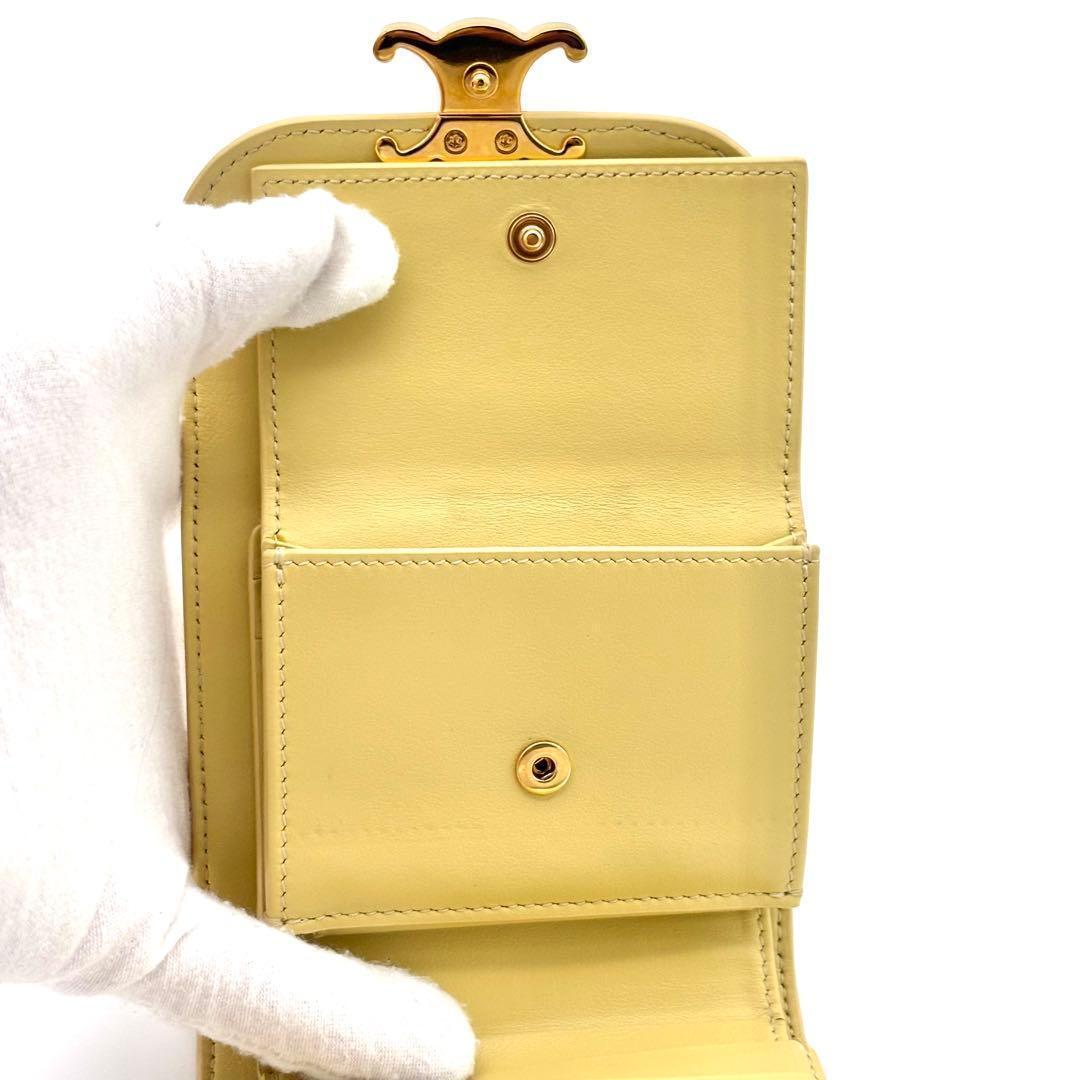 Celine Wallet Small Flap Triomphe Yellow — view 6