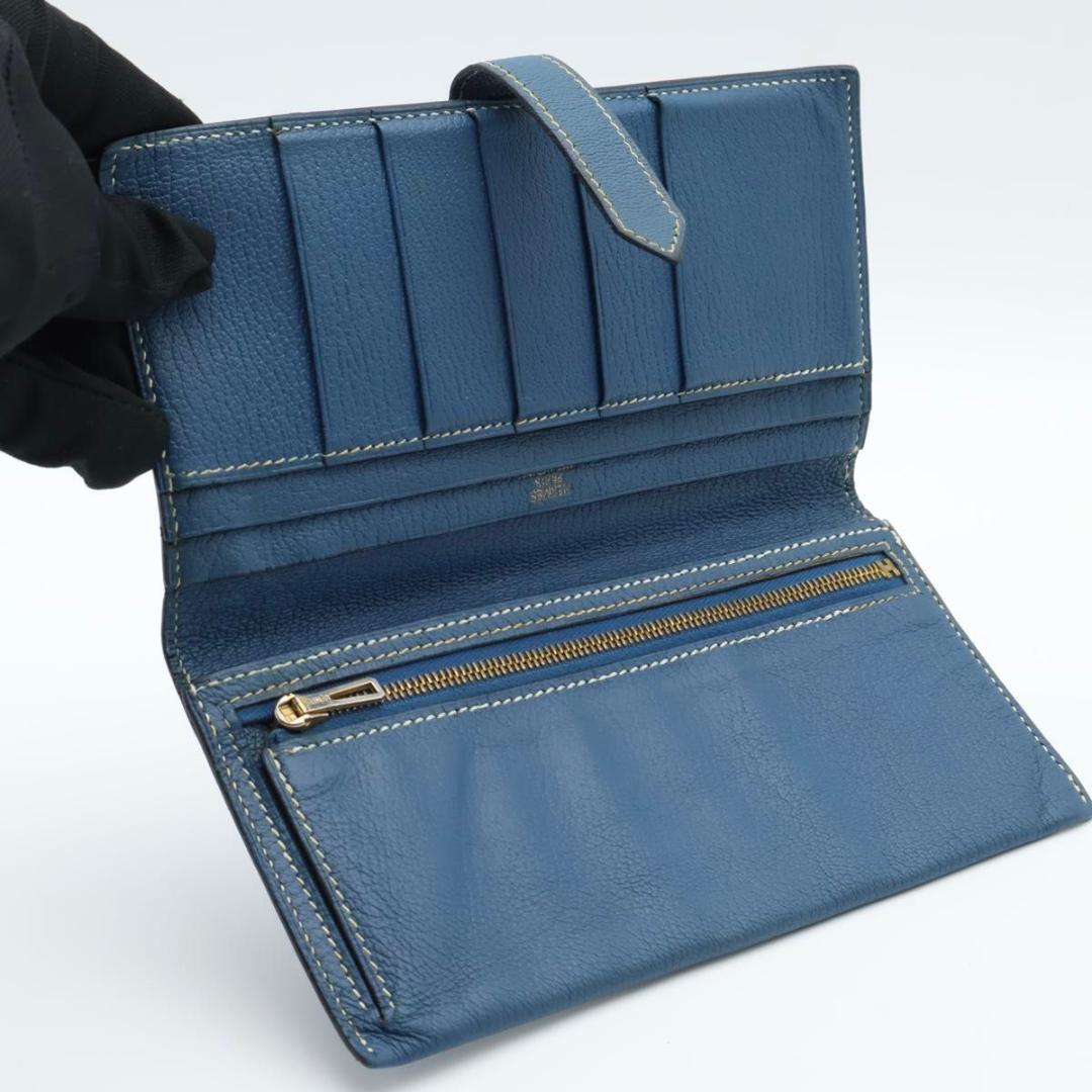 Hermes Bearn Classic Wallet Shavel Blue Gold — view 3