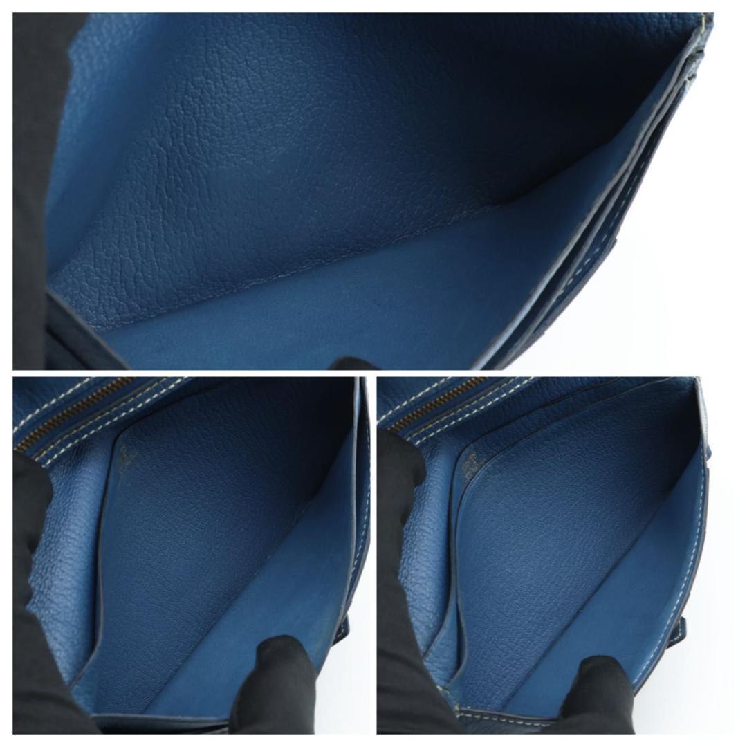 Hermes Bearn Classic Wallet Shavel Blue Gold — view 6