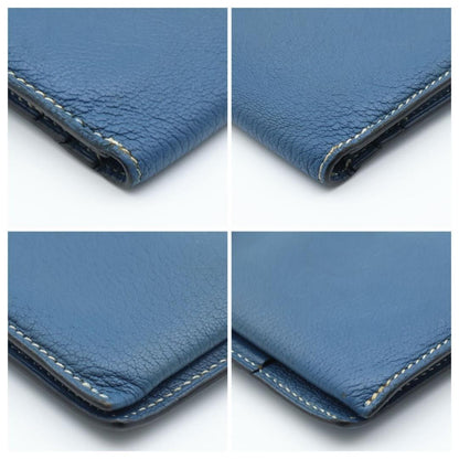 Hermes Bearn Classic Wallet Shavel Blue Gold — view 8