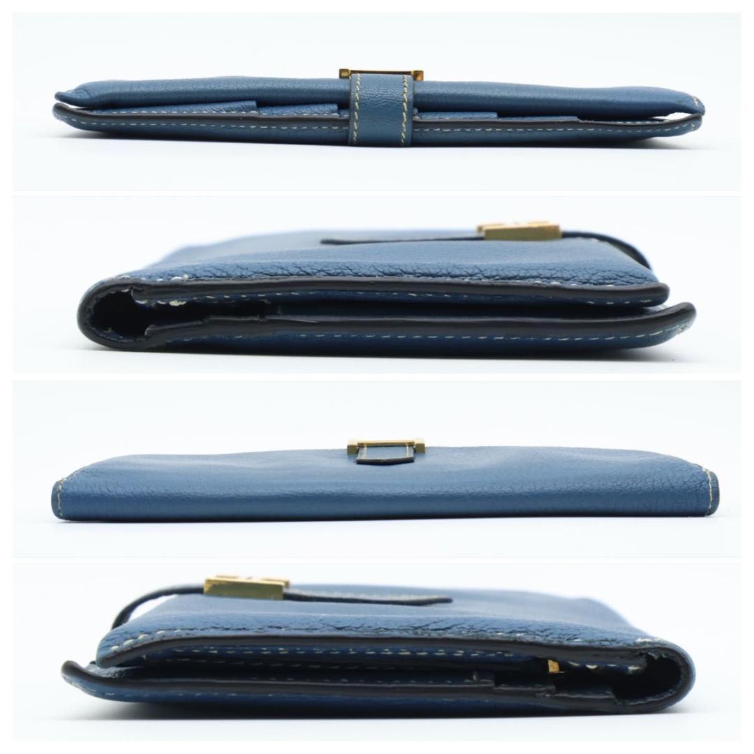 Hermes Bearn Classic Wallet Shavel Blue Gold — view 9
