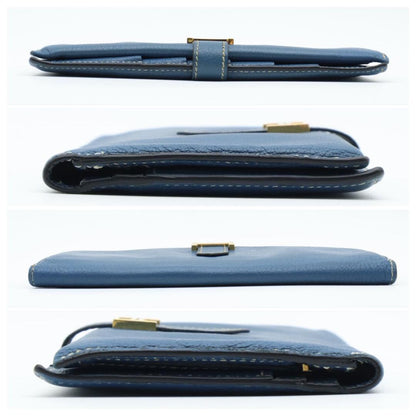 Hermes Bearn Classic Wallet Shavel Blue Gold — view 9