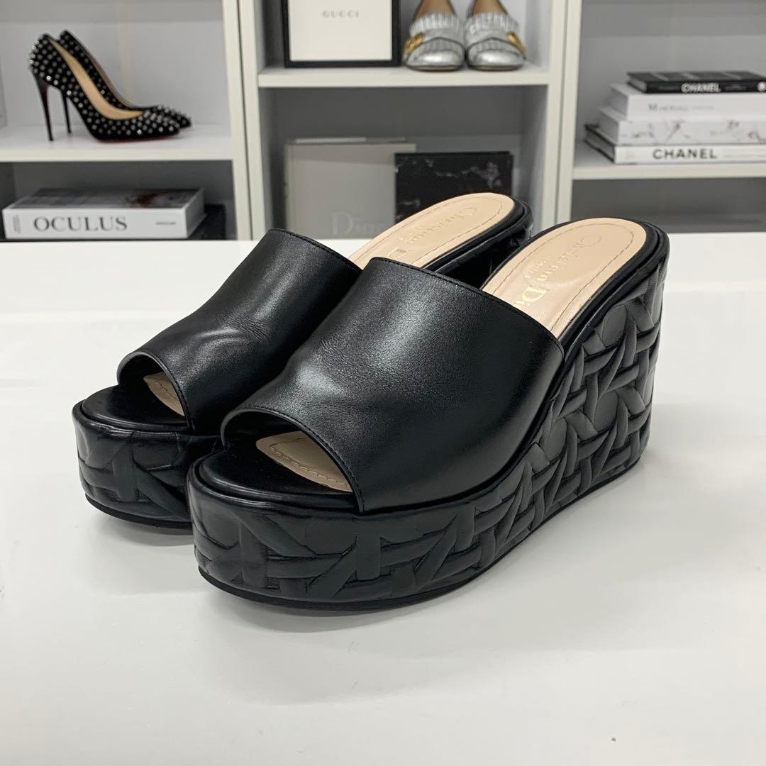 Dior Attitude Cannage Logo Leather Sandals — view 3