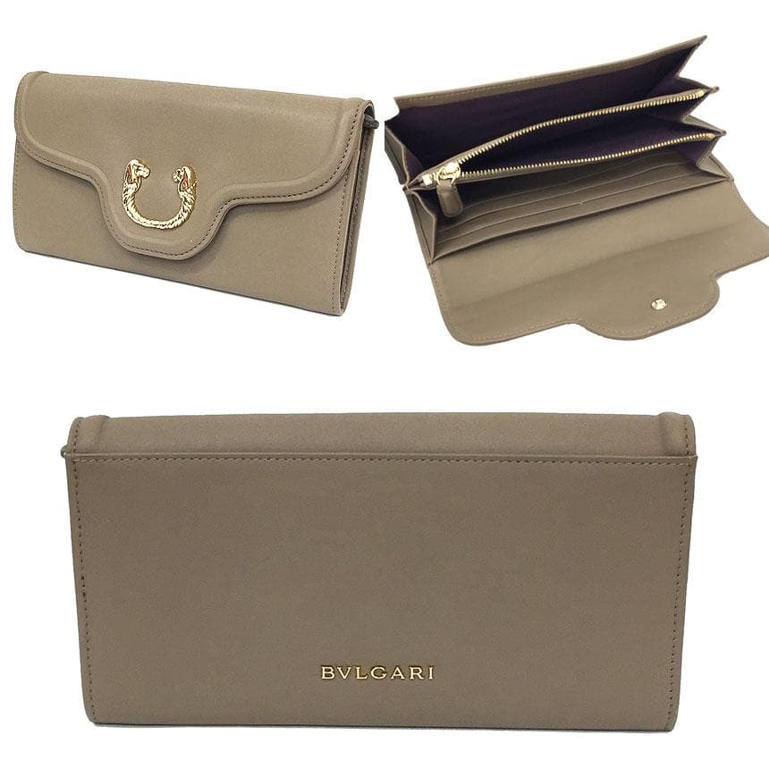 Bvlgari Bulgari Leoni Long Wallet Beige Aq10760