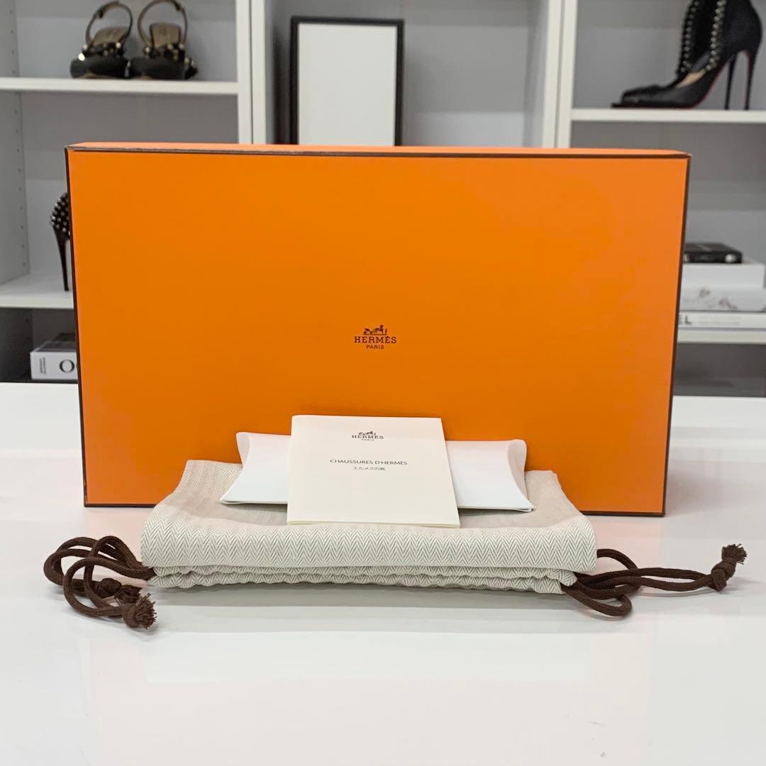 Unused Hermes Bouncing Mesh Suede Sneakers Beige Gray