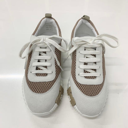 Unused Hermes Bouncing Mesh Suede Sneakers Beige Gray