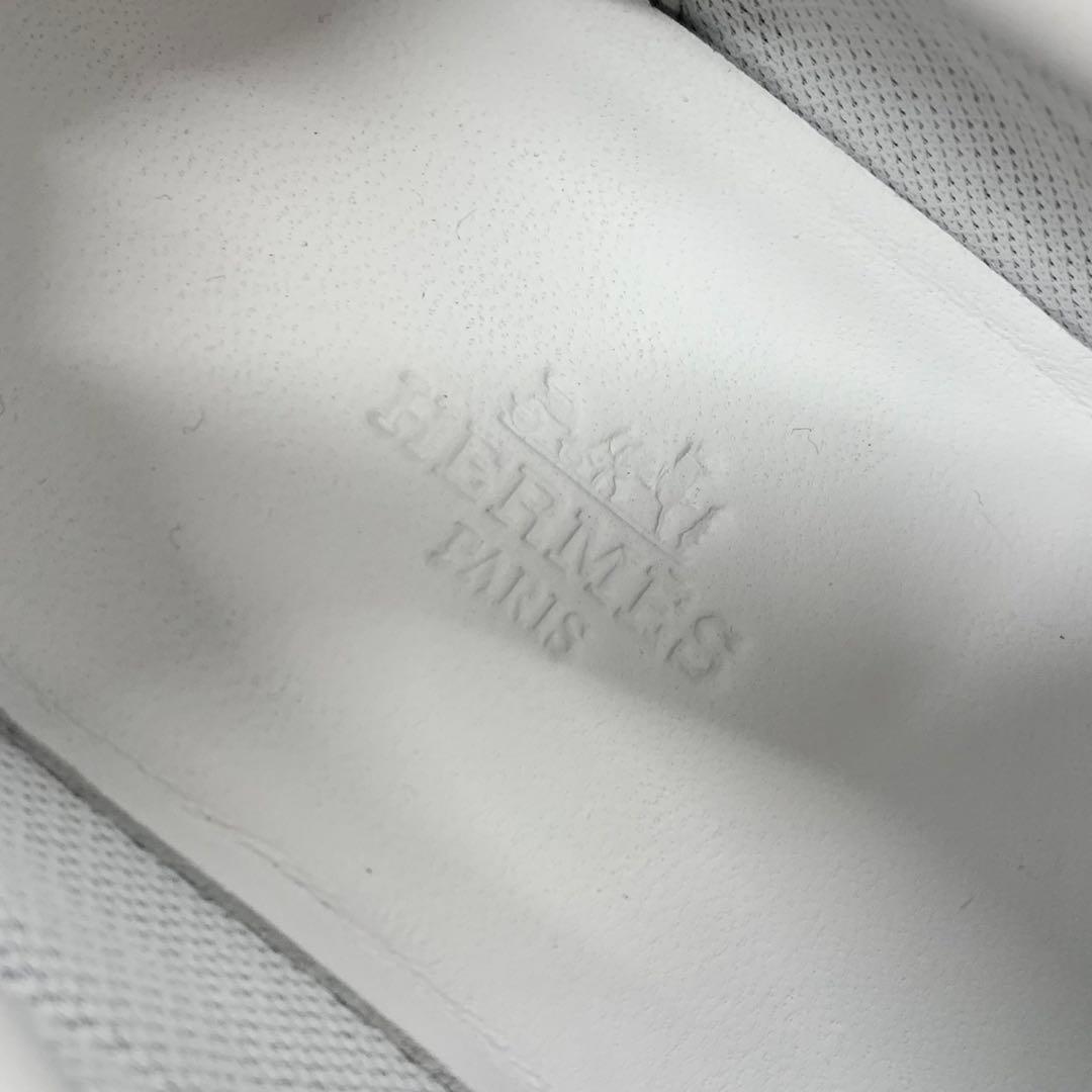 Unused Hermes Bouncing Mesh Suede Sneakers Beige Gray