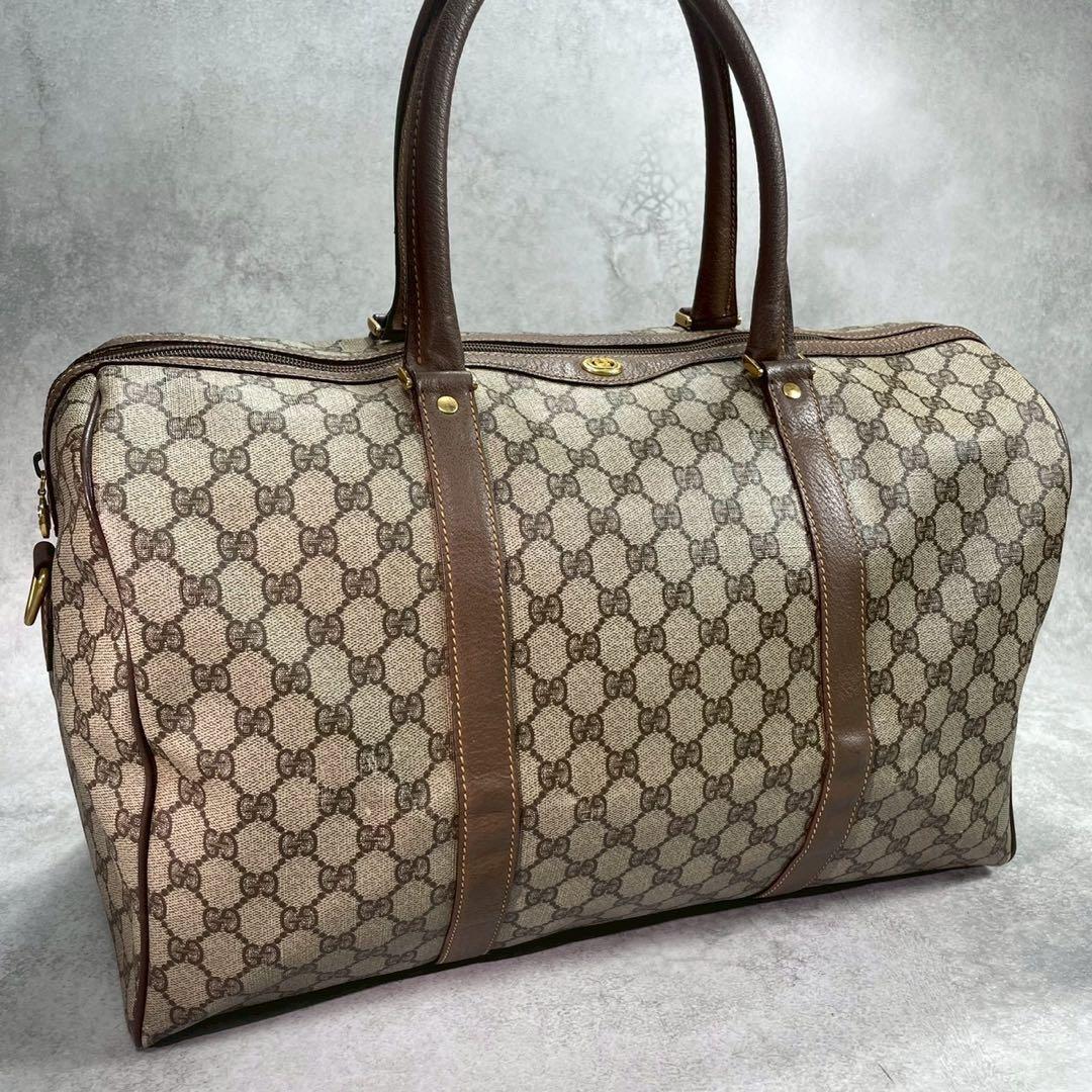 Gucci GG Boston Bag Hand Brown Leather Logo