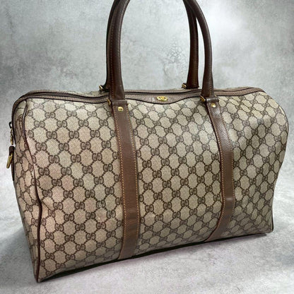 Gucci GG Boston Bag Hand Brown Leather Logo