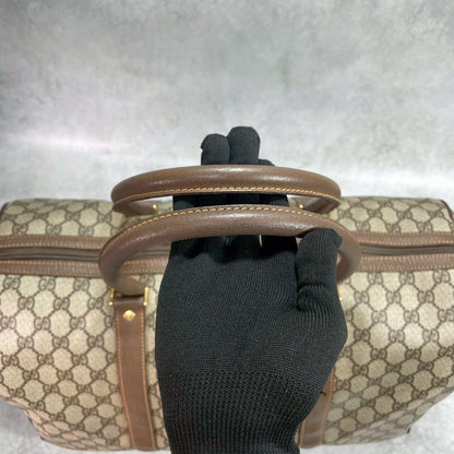 Gucci GG Boston Bag Hand Brown Leather Logo — view 4