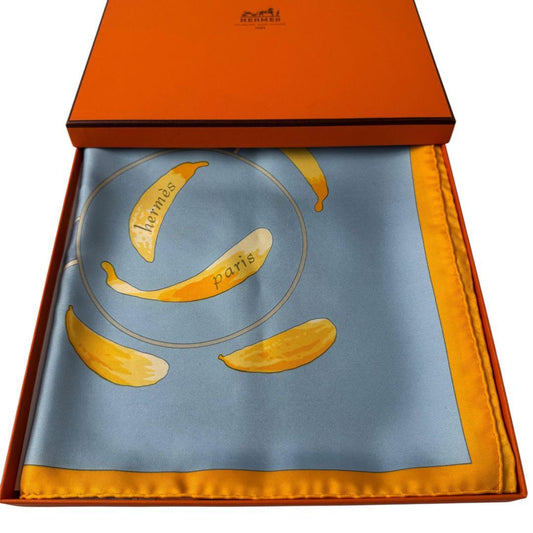 Hermes Carre 90 Leave It to the Wind Ribal Chain Ko Silk Scarf