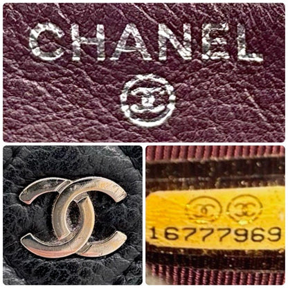 Chanel Quilted Caviar Leather Zip Around Wallet Black — view 9