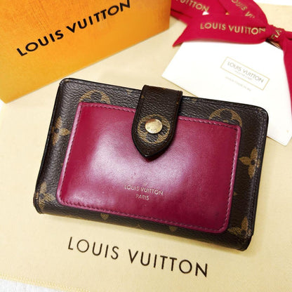Louis Vuitton Portefeuille Juliette Folding Wallet Fuchsia With Purchase Receipt