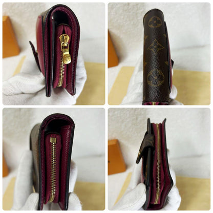 Louis Vuitton Portefeuille Juliette Folding Wallet Fuchsia With Purchase Receipt