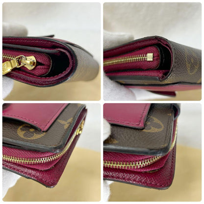 Louis Vuitton Portefeuille Juliette Folding Wallet Fuchsia With Purchase Receipt