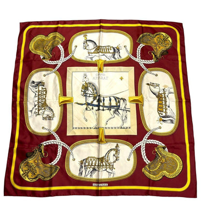 Hermes Carree 90 Horse In Full Dress Silk Scarf G_003