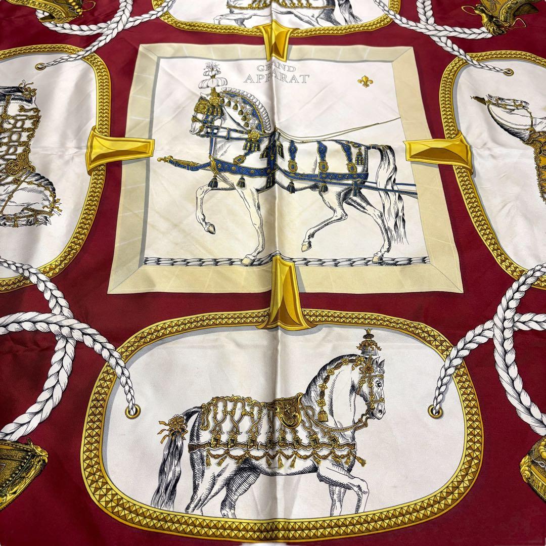 Hermes Carree 90 Horse In Full Dress Silk Scarf G_003