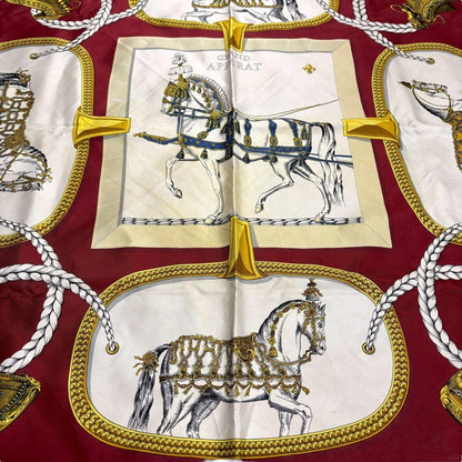 Hermes Carree 90 Horse In Full Dress Silk Scarf G_003
