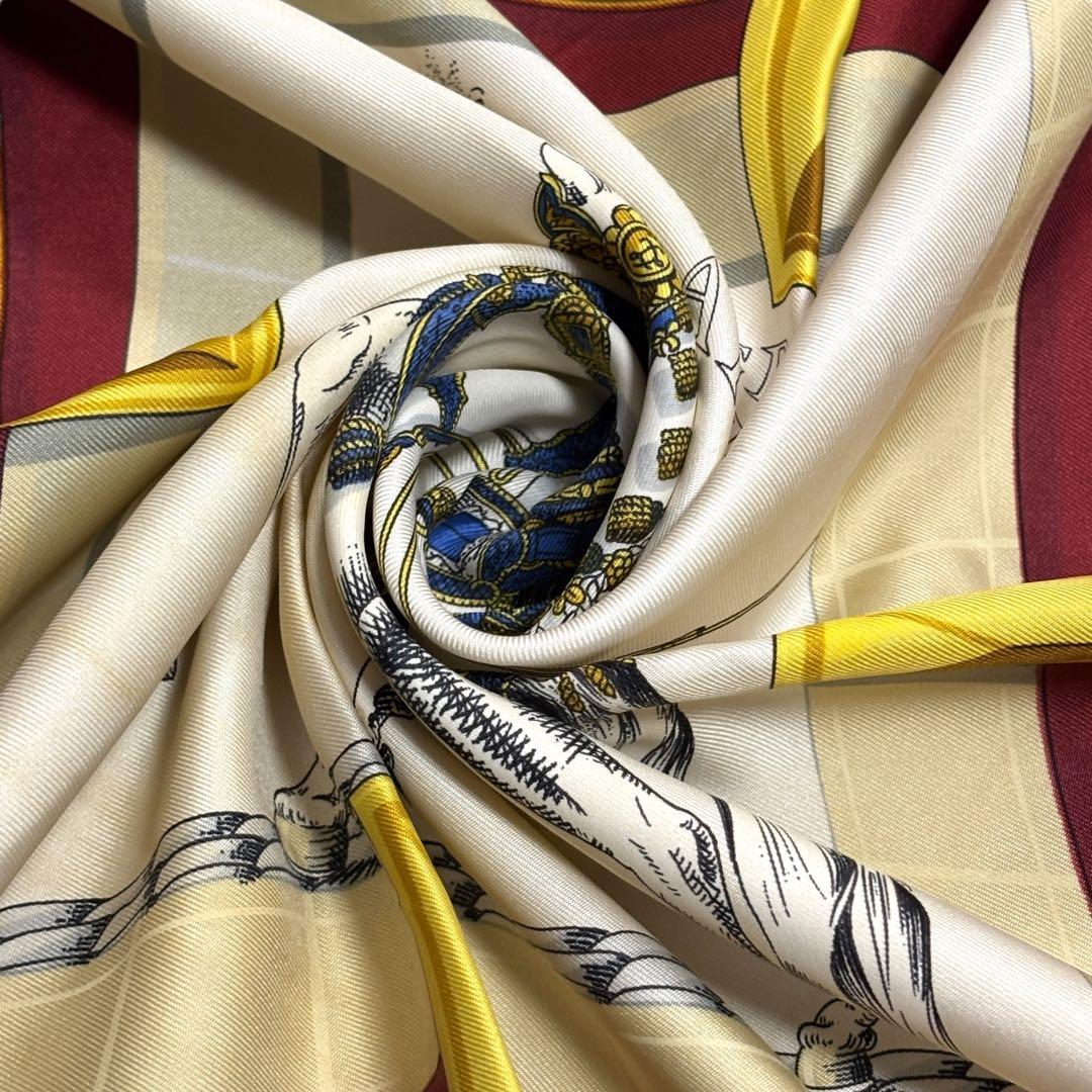 Hermes Carree 90 Horse In Full Dress Silk Scarf G_003