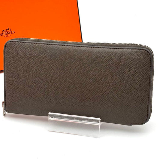 Hermes Azap Long Silk in Etain Veau Wallet Zippy