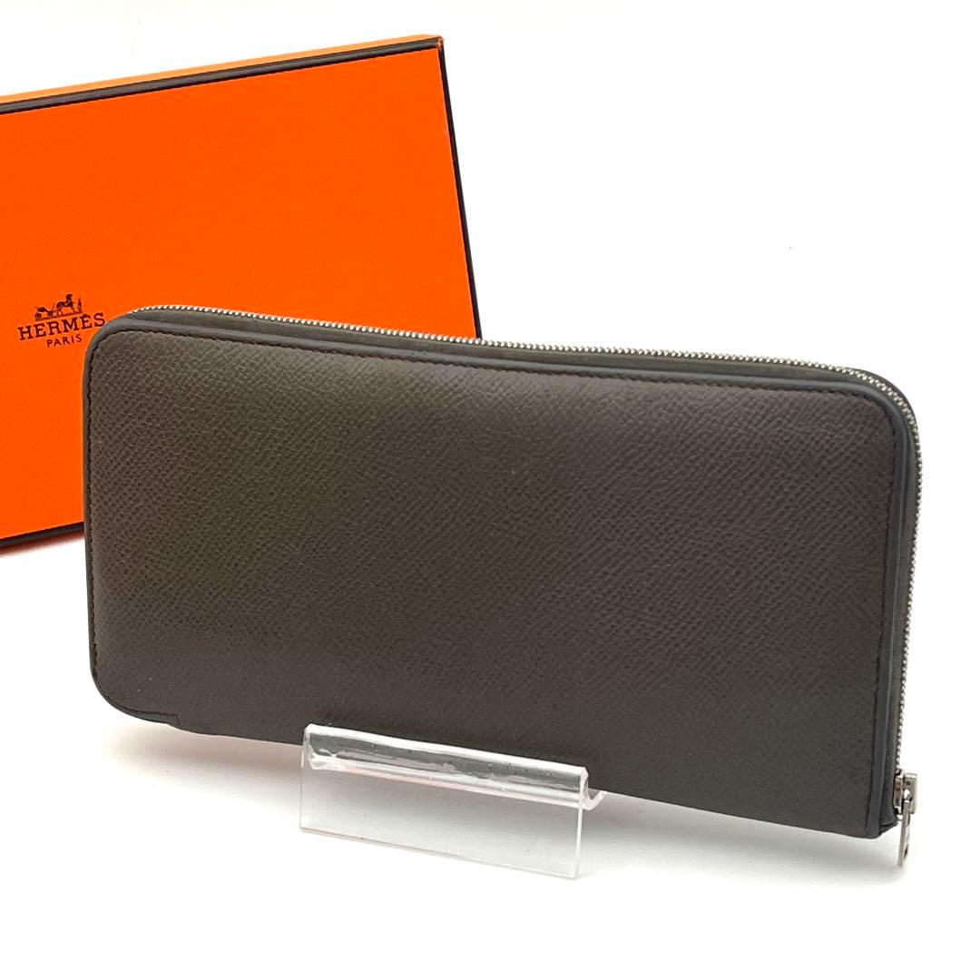 Hermes Azap Long Silk in Etain Veau Wallet Zippy — view 2