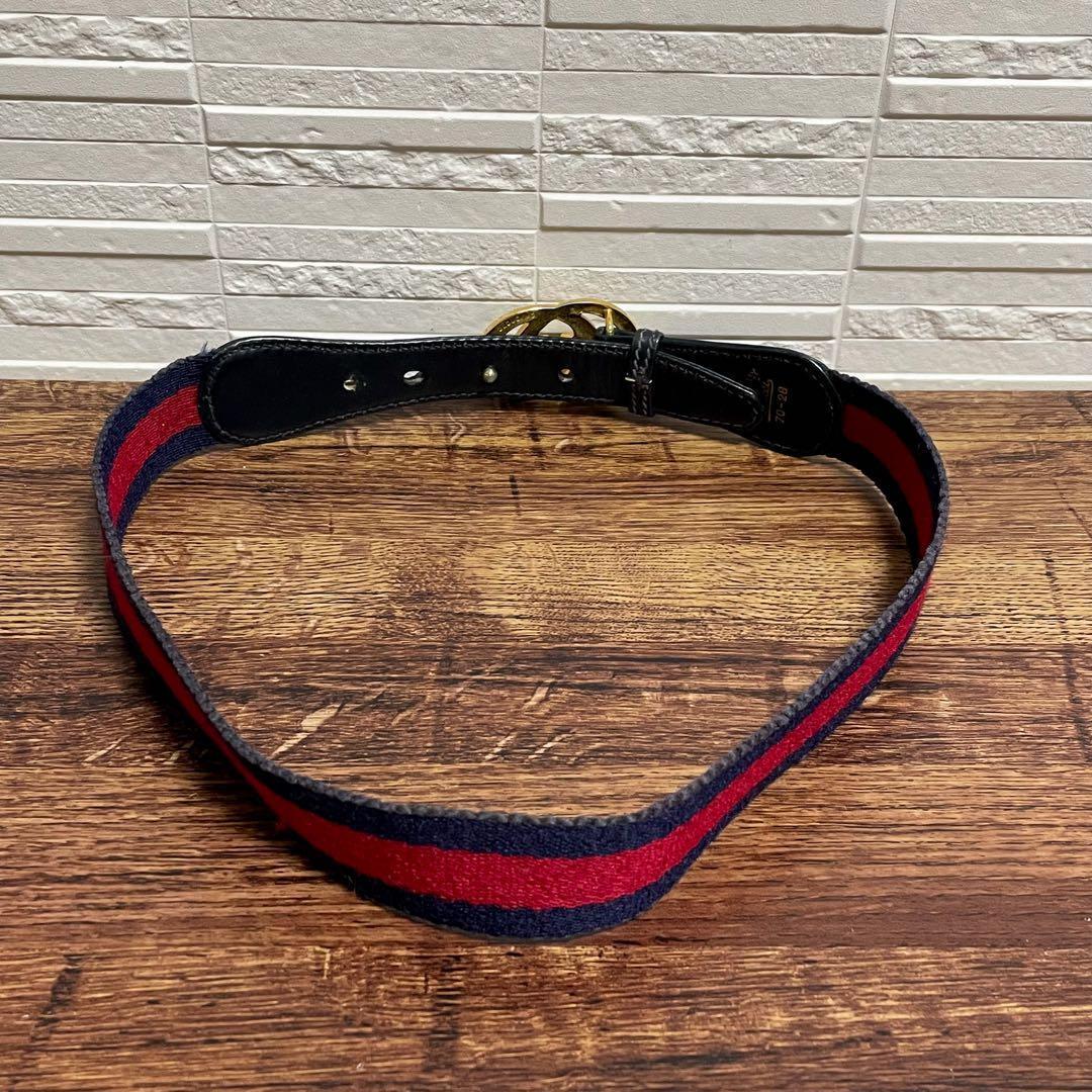 Gucci Sherry GG Gold Buckle Belt Leather Canvas — view 5