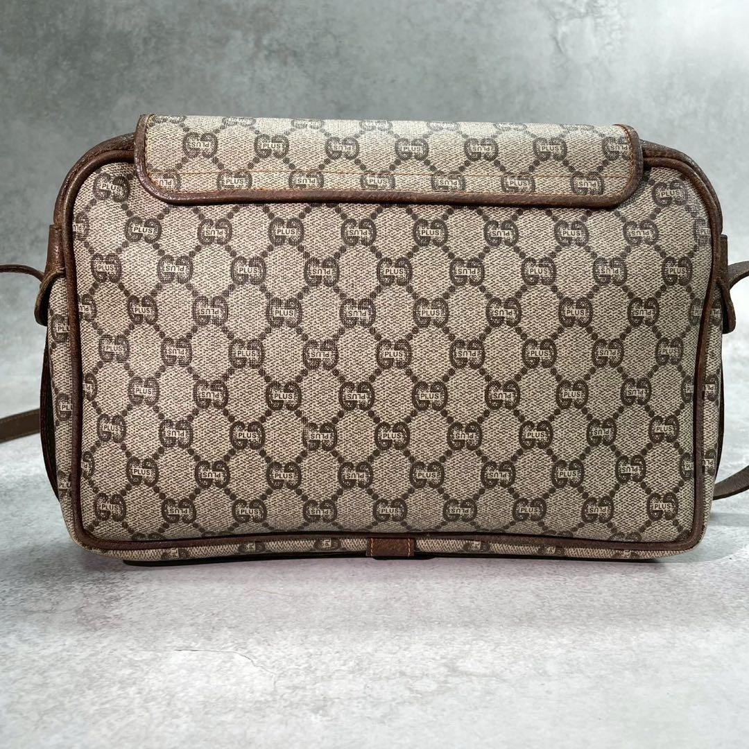 Gucci GG Shoulder Bag Brown Beige Logo Leather — view 3