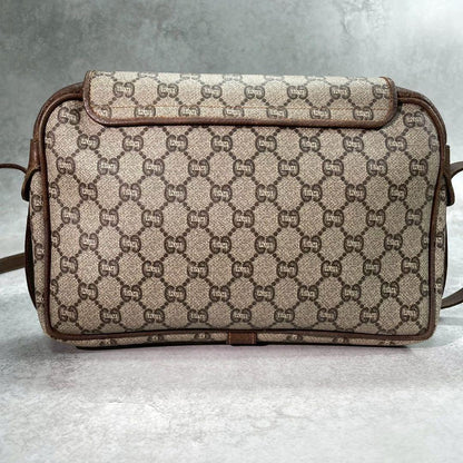 Gucci GG Shoulder Bag Brown Beige Logo Leather — view 3