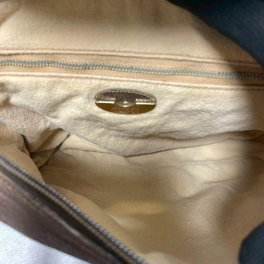 Gucci GG Shoulder Bag Brown Beige Logo Leather — view 5
