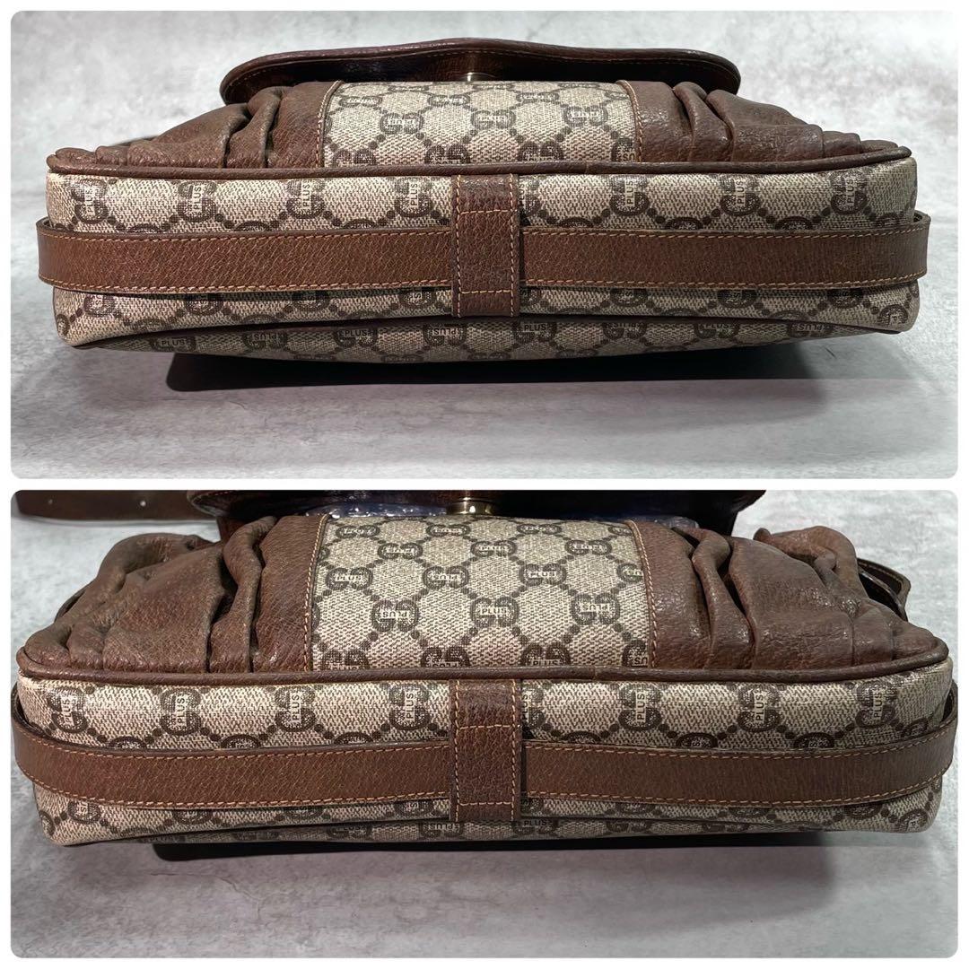 Gucci GG Shoulder Bag Brown Beige Logo Leather — view 8