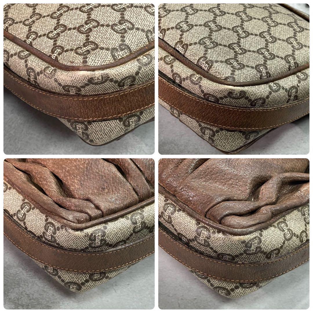 Gucci GG Shoulder Bag Brown Beige Logo Leather — view 9