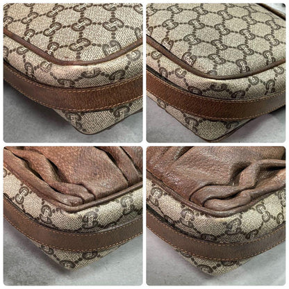 Gucci GG Shoulder Bag Brown Beige Logo Leather — view 9