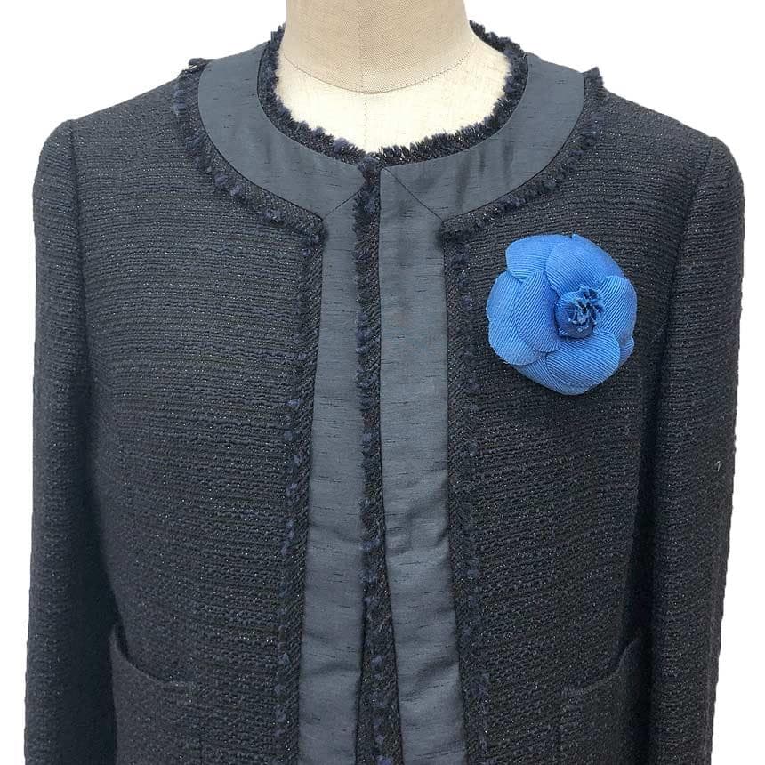 Chanel Camellia Corsage Blue Aq12236