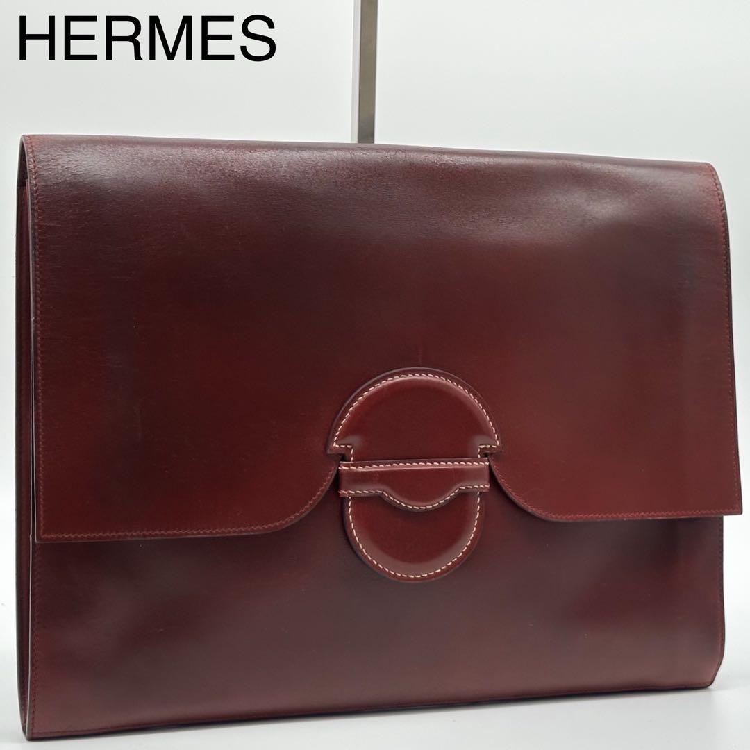 Hermes Faco Clutch Burgundy