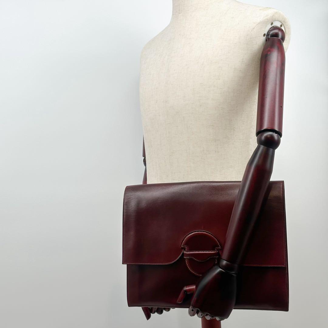Hermes Faco Clutch Burgundy — view 4